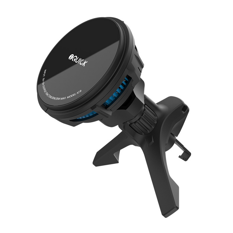 Load image into Gallery viewer, iQuick Magnetic Car Mount Charger with Cooling Semiconductor Radiator IC9 COOLGEAR 15W (IQUICK-C9)-Black
