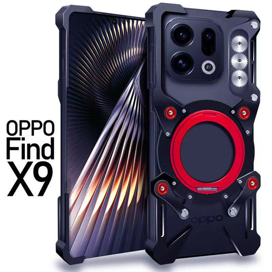 [With 360° Rotating Stand] OPPO Find X9/Pro - Aluminum Alloy Metal Frame Shockproof Case
