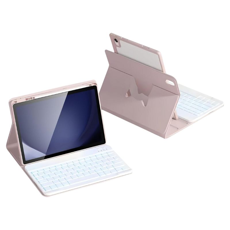 Load image into Gallery viewer, [Detachable][RGB Backlit] Samsung Galaxy Tab A9 Plus 11&quot; 2023 (SM-X210) - 360 Rotatable PU Leather Wireless Bluetooth Keyboard Flip Case With Pen Slot
