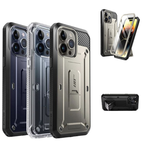 [Built-in Stand] Apple iPhone 15 Pro/Max - Premium TPU Full Covered Belt Heavy Duty Series Case