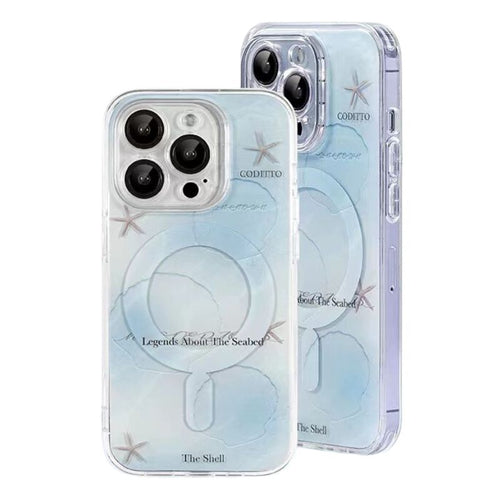 [Magsafe Compatible] Apple iPhone 15/Plus/Pro/Max - TPU Blue Ocean-themed Fashion-Forward Series Case