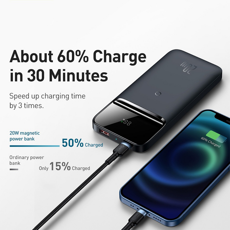 Load image into Gallery viewer, Baseus Magnetic Wireless Quick Charging Power Bank 10000mAh 20W (2022 Overseas Edition) PPCX010201 - Blue
