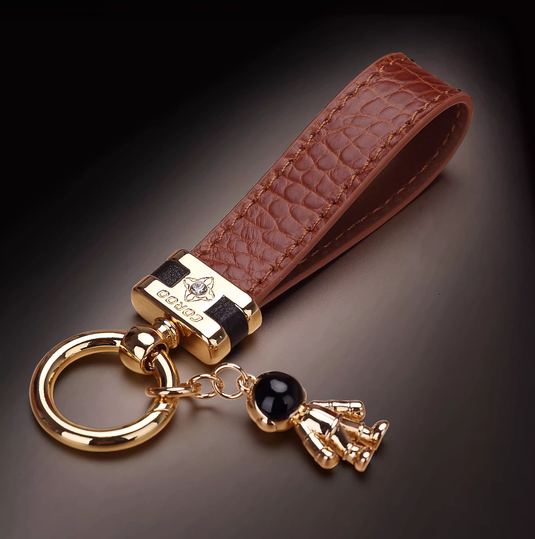 Premium Genuine Leather Keychain Pendant, Refined & Timeless Gift