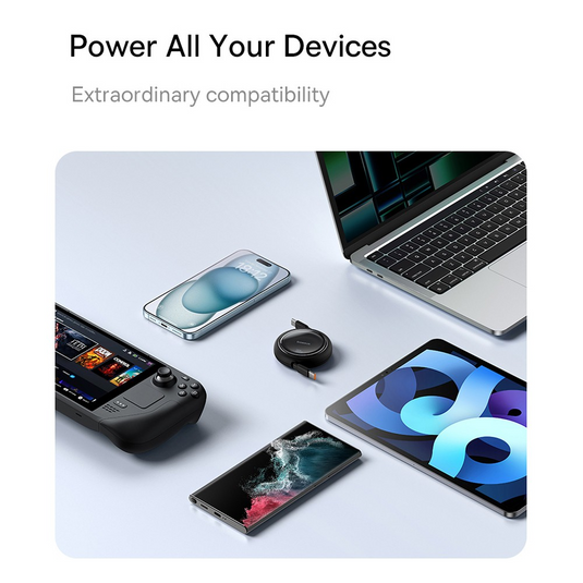 Baseus Free2Draw Mini Retractable Charging Cable Type-C to Type-C 100W 1m Compatible for iPhone 15 16 Series