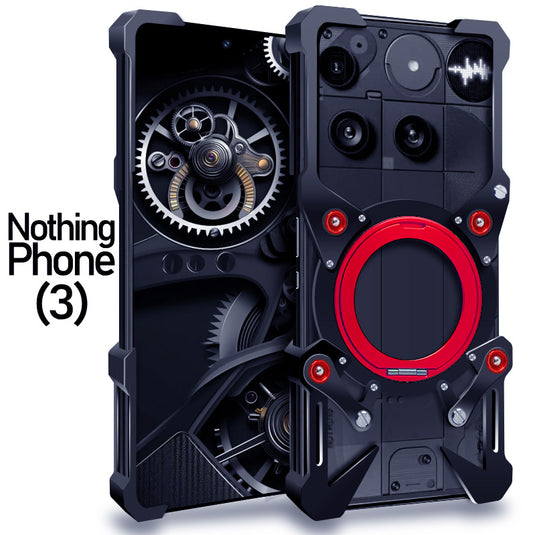 [With 360° Rotating Stand] Nothing Phone (3) - Aluminum Alloy Metal Frame Shockproof Case - i-Station Mobile Phone & Electronic Device Repair and Accessories