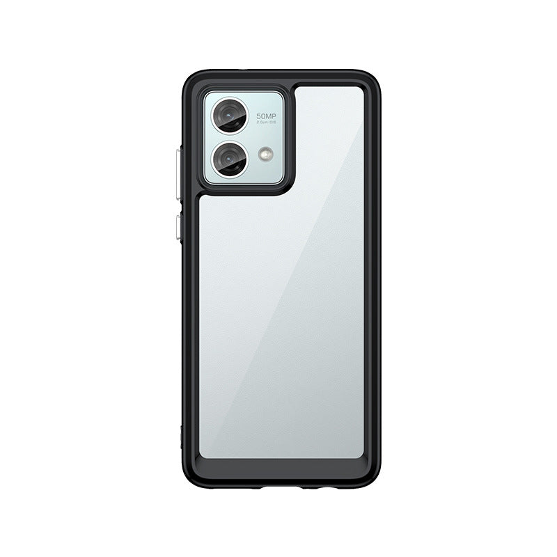Load image into Gallery viewer, Motorola Moto G84 5G - Black Transparent Heavy Duty Drop Proof Case with 2PSC Screen Protector - i-Station Mobile Phone &amp; Electronic Device Repair and Accessories
