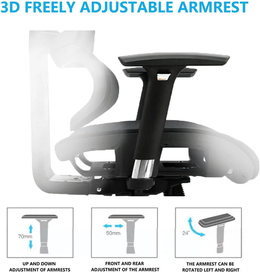 Contemporary Gaming Chair Office Chair Ergonomic Adjustable High Back Desk Chair With Headrest Adjustable 3d Arm Rests High Back with Breathable Mesh