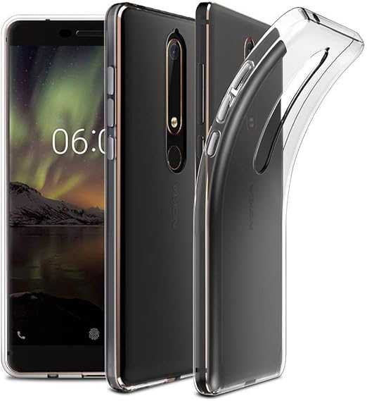 Nokia 6.1 - AirPillow Cushion Transparent Soft Clear TPU Four Corners Protective Case With 2PC 9H Tempered Glass Screen Protector