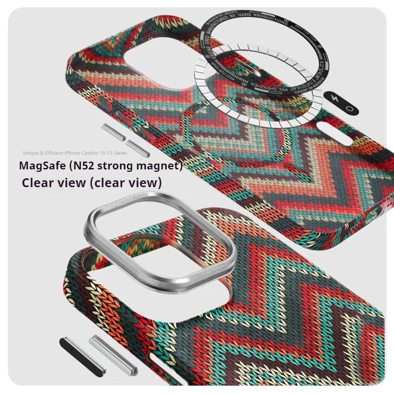 Load image into Gallery viewer, [Magsafe Compatible] Apple iPhone 16/Pro/Pro Bohemian Woven Pattern Shockproof Essentials Series Case
