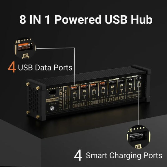 Eleksmaker NK6 USB Data Hub with Individual LED Power Switches & Voice Control RGB Light