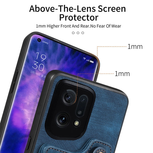 [Built-in Ring Kickstand] OPPO A80 5G - Multi-functional Wallet Stand Shockproof Case With Lanyard