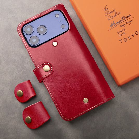 [With Card Slot] Apple iPhone 18 Pro & Max - HANATORA Premium Genuine Leather Flip Wallet Case
