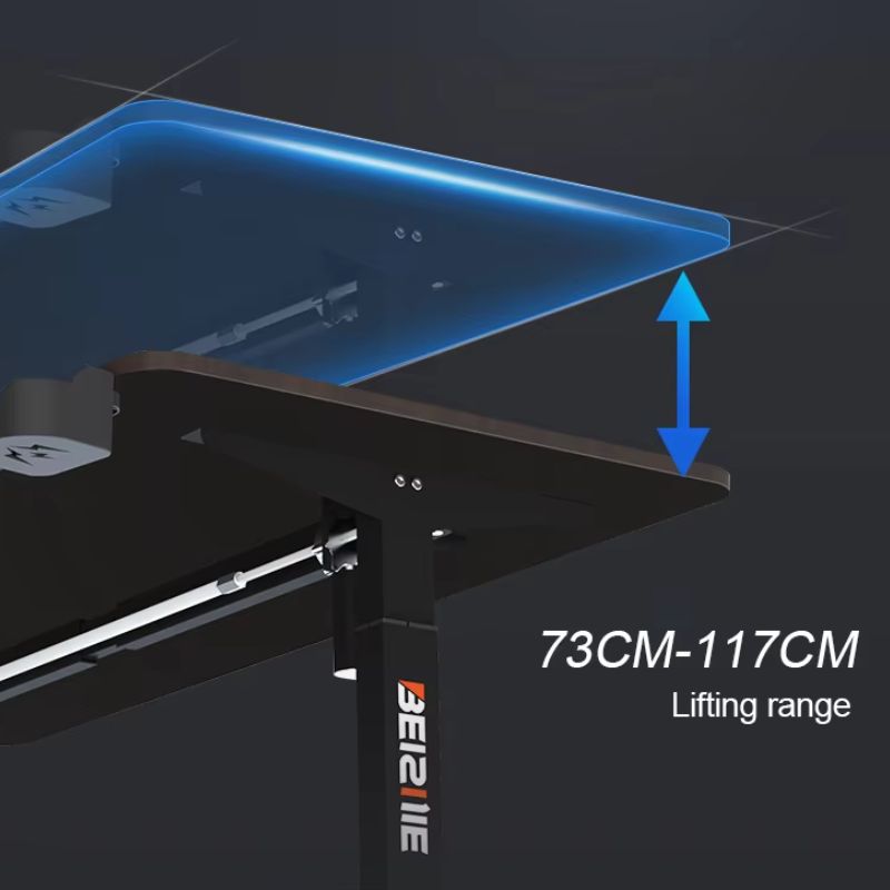 Load image into Gallery viewer, Electric Height Adjustable Standing RGB Gaming Desk with Ergonomic Memory Controller, Motorized Sit Stand Desk with Carbon Fiber Surface, 160x60cm
