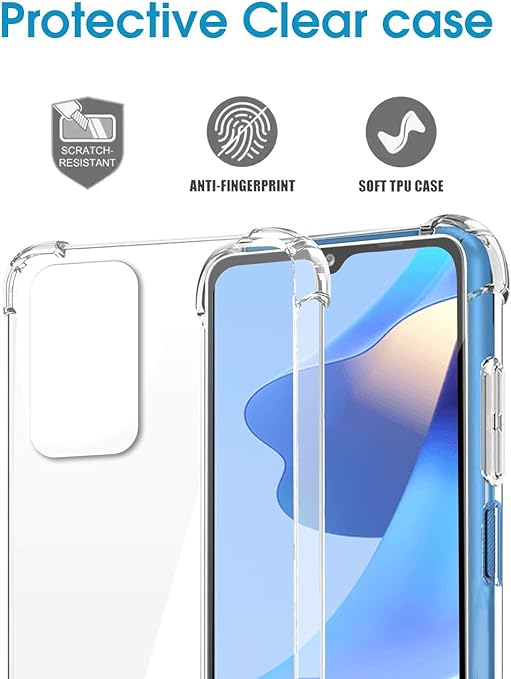 Samsung Galaxy A16 4G/5G - AirPillow Cushion Transparent Soft Clear TPU Four Corners Protective Case With 2PC 9H Tempered Glass Screen Protector