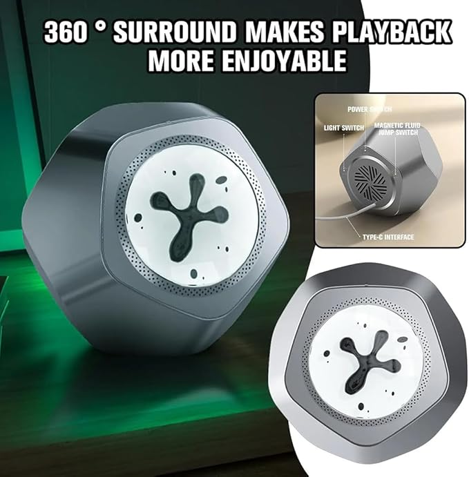 Magnetic Fluid Speaker, Dancing Ferrofluid Music Rhythm Lamp, 360° Surround Sound Touch Wireless Bluetooth Speaker, Shocked Bass Subwoofer Living Room Desktop - i-Station Mobile Phone & Electronic Device Repair and Accessories