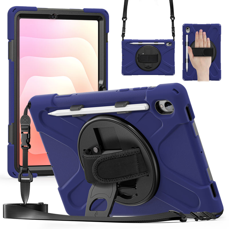 Load image into Gallery viewer, Samsung Galaxy Tab S11 (2025) 11&quot; - Heavy Duty 360 Degree Rotate Stand Hand Strap Case With Shoulder Strap
