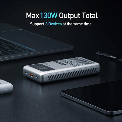 MOVE SPEED Laptop Power Bank 25000mAh 130W (YSPBM25)-Silver - i-Station Mobile Phone & Electronic Device Repair and Accessories
