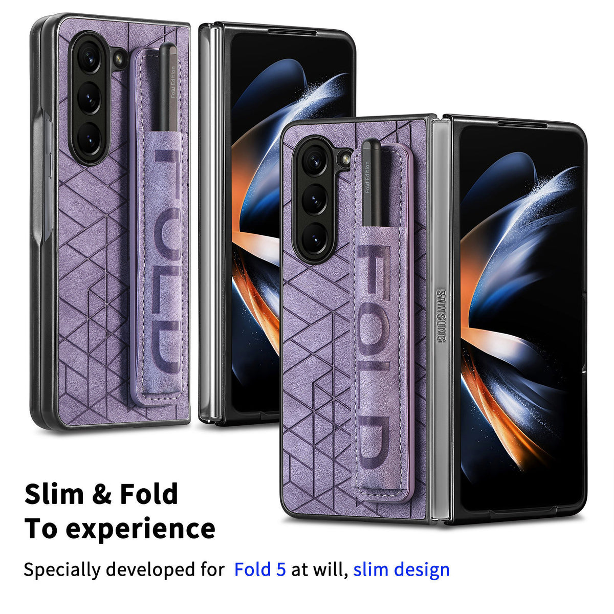[With Pen Slot] Samsung Galaxy Z Fold4 (SM-F936) Foldable Vegan Leather Shockproof Case - i-Station Mobile Phone & Electronic Device Repair and Accessories