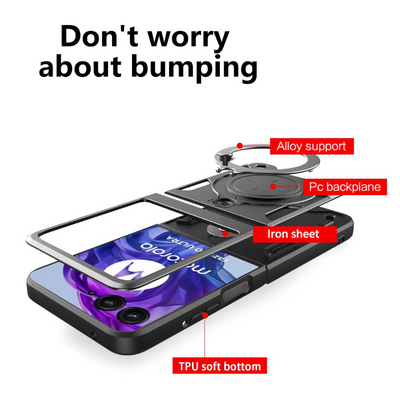 [Built-in Ring Bracket] Motorola Moto Razr 50/Ultra Minimalist Ultra-thin Shockproof Phone Stand Series Case - i-Station Mobile Phone & Electronic Device Repair and Accessories