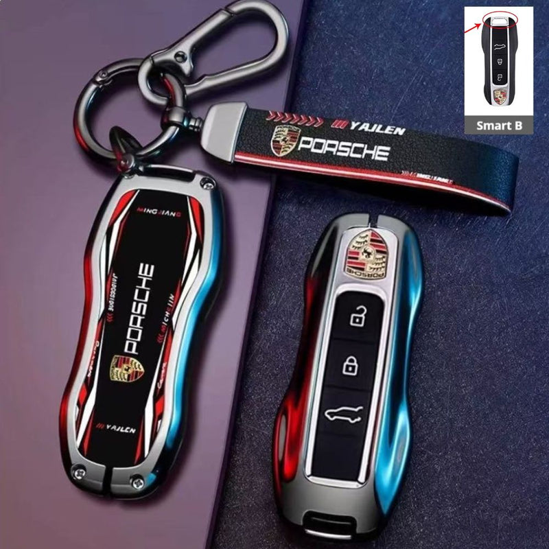 Load image into Gallery viewer, Porsche Stylish Racing-inspired Design Car Key Fob Case Cover For Cayenne, Macan, Panamera, 911, Taycan
