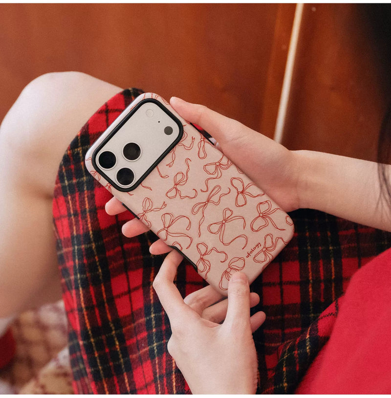 Load image into Gallery viewer, [Magsafe Compatible] Apple iPhone 17/Pro/Max - Bow Design 2-in-1 Shockproof Phone Case with Stand
