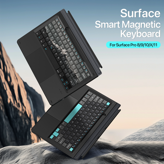 [With RGB Backlit] Microsoft Surface Pro 11/10/9/8/X Compatible Wireless Bluetooth Magnetic Touchpad Keyboard