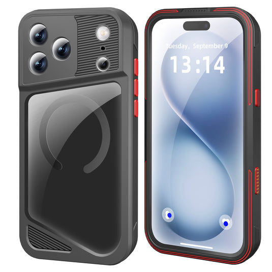 [Magsafe Compatible] [GTM Series][Latest Version] Apple iPhone 17/Air/Pro/Pro Max - Redpepper Shellbox Full Covered Metal Waterproof Heavy Duty Tough Armor Case