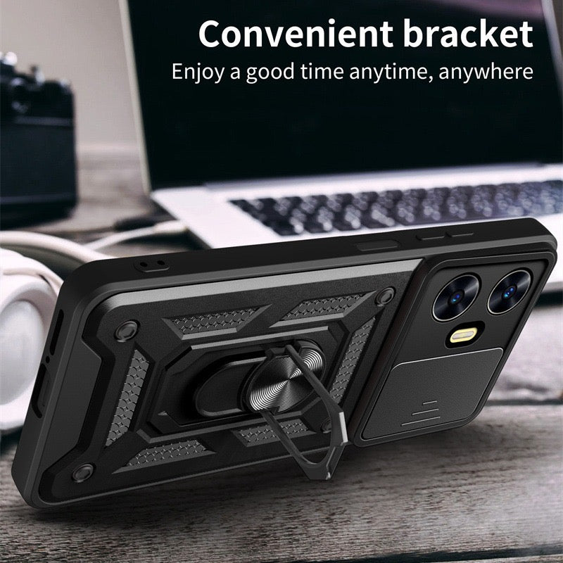 Load image into Gallery viewer, [Built-in Metal Kickstand][With Lens Cover] Oppo Reno12 &amp; Pro &amp; F Full-Cover Shockproof Protective Case
