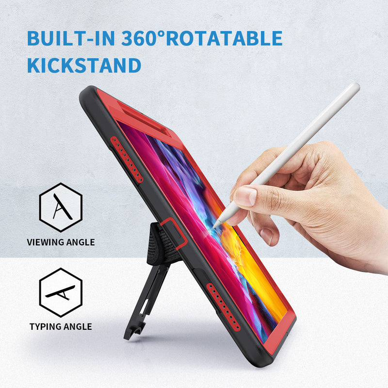 Load image into Gallery viewer, [Built-in Stand][With Wrist Strap] Apple iPad 7/8/9 10.2&#39;&#39; 7/8/9th Gen (2019/2020/2021) EVA Kid Friendly Heavy Duty Ring Holder Stand Case
