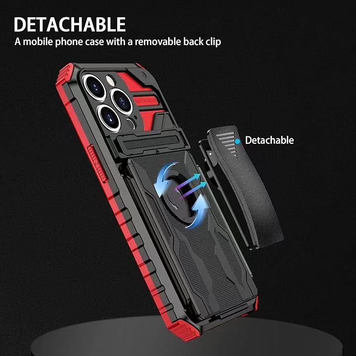 Load image into Gallery viewer, [Built-in Bracket][With Dorsal Clip] Apple iPhone 11/Pro/Pro Max Multi-function Shockproof Heavy Duty Series Case
