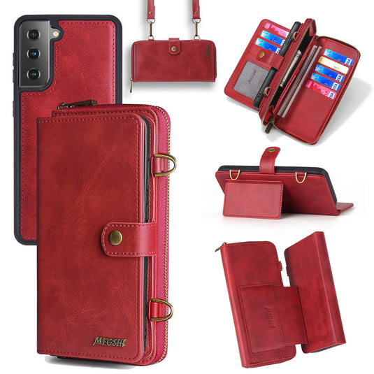 [With Card Holder][With Strap] Samsung S25/Plus/Ultra - Multi-functional PU Leather Flip Wallet Case