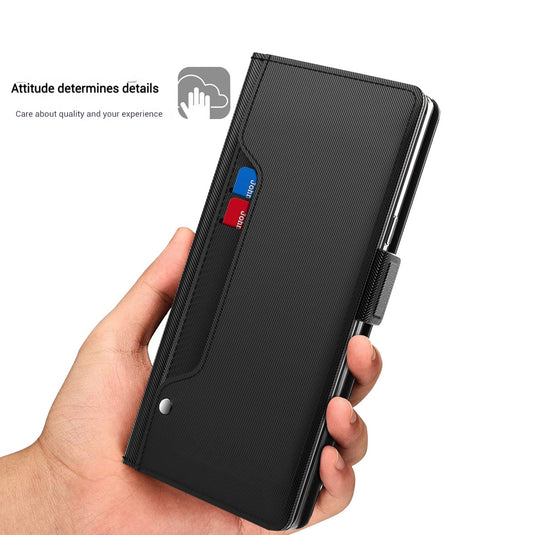 [With Card Slot] ZTE Blade A75 4G/5G Magnetic PU Shockproof Protective Leather Case