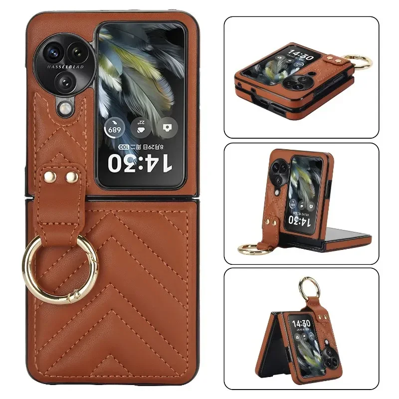 Load image into Gallery viewer, [With Metal Buckle] OPPO Find N3 Flip (PHT110/CPH2519) Leather Luxury Shockproof Essentials Series Case
