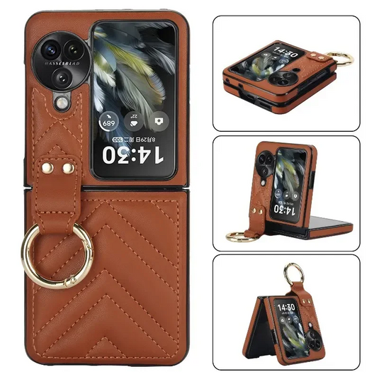 [With Metal Buckle] OPPO Find N3 Flip (PHT110/CPH2519) Leather Luxury Shockproof Essentials Series Case