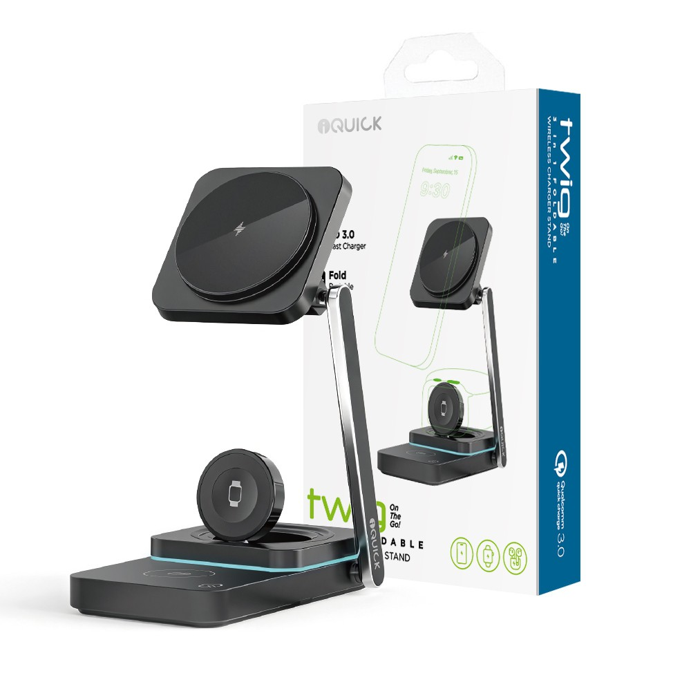 iQuick Twig T6 3 in 1 Foldable Wireless Charger Stand - i-Station Mobile Phone & Electronic Device Repair and Accessories