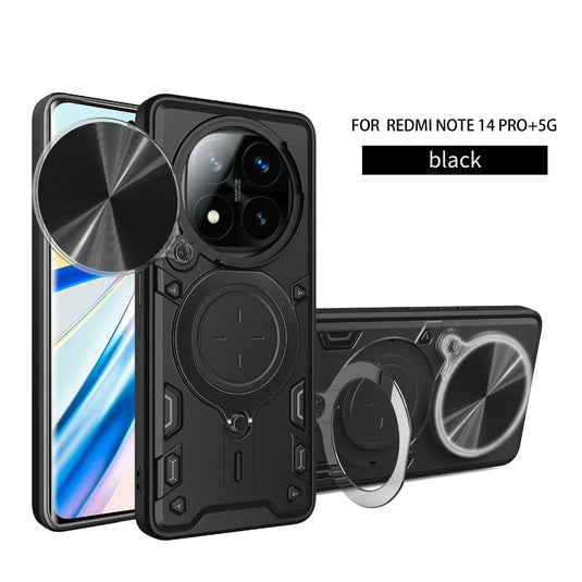 [With Slide Lens Cover][Built-in Stand] Xiaomi Redmi Note 14 Pro+ 5G TPU Shockproof Stand Series Case