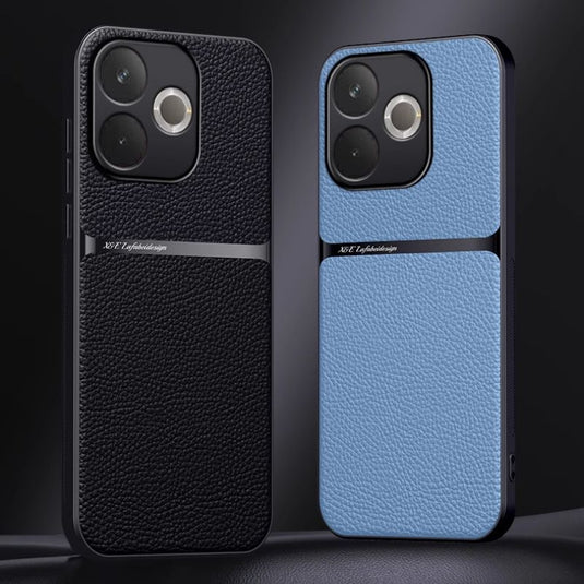 OPPO A5 Pro 5G - Business TPU Soft Edge Plain Leather Car Magnetic Anti-Drop Case