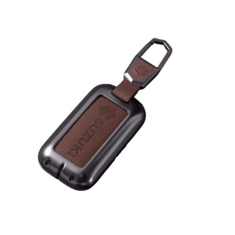 Load image into Gallery viewer, Suzuki Zinc Alloy Geuine Leather Car Key Fob Case Cover For Swift, Vitara, Baleno, Ciaz, SX4,  S-Cross, Jimny, Baleno, Ertiga
