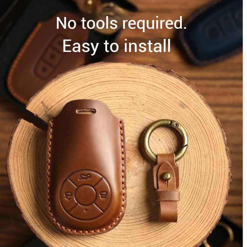 Load image into Gallery viewer, Great Wall Handcrafted Genuine Leather Car Key Fob Case Cover For ORA Good Cat, Lightning Cat, Black Cat, Ballet Cat, Good Cat GT, White Cat
