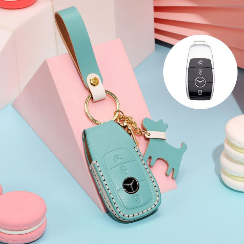 Load image into Gallery viewer, Mercedes Benz Genuine Leather Full Protection Car Key Fob Case Cover For Benz A-Class, C-Class, E-Class, G-Class, S-Class
