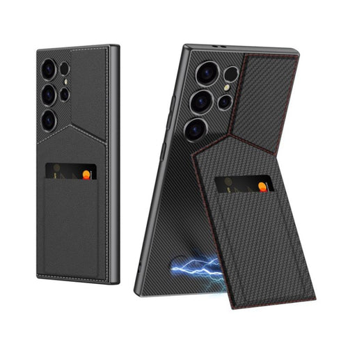 [With Card Slot] Samsung Galaxy S24 Ultra(SM-S928) - PU Leather Magnetic Adsorption Wireless Charging Cover