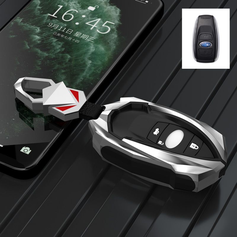 Load image into Gallery viewer, Subaru Mech-style Metal + TPU Full Protection Car Key Fob Case Cover For Outback, Forester, Impreza, WRX, XV, Crosstrek, Legacy
