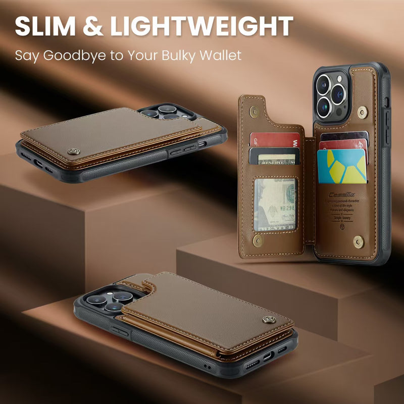 Load image into Gallery viewer, [With Card Slot] Apple iPhone 15/Plus/Pro/Pro Max RFID Flip Premium Leather Wallet Series Case
