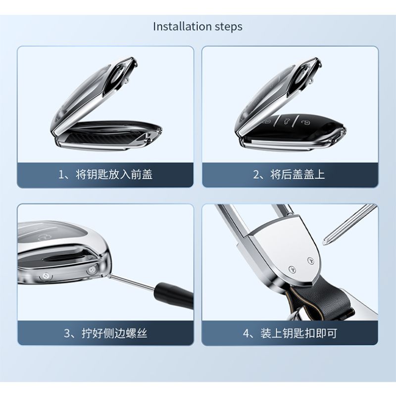 Load image into Gallery viewer, MG Zinc Alloy + TPU Smart Car Key Fob Case Cover For MG3, MG5, MG6, MG7, GT, GSF, ONE, ZS, EV EZS, HS, EHS,ONE
