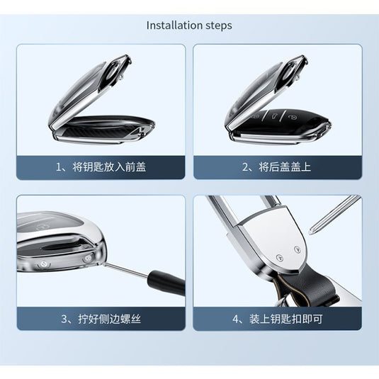 MG Zinc Alloy + TPU Smart Car Key Fob Case Cover For MG3, MG5, MG6, MG7, GT, GSF, ONE, ZS, EV EZS, HS, EHS,ONE