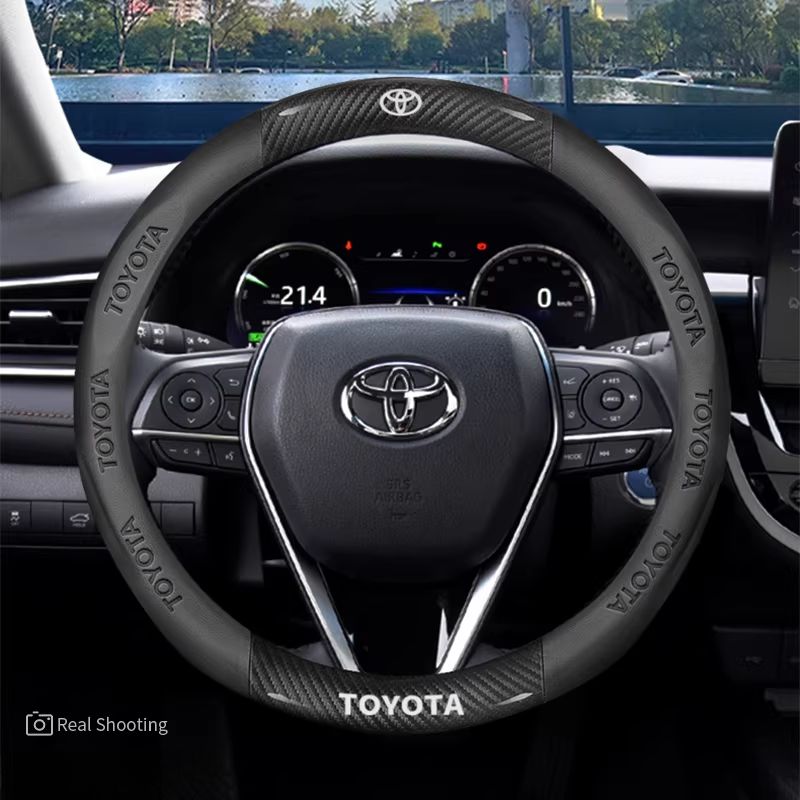 Load image into Gallery viewer, Toyota Carbon Fiber &amp; Nappa Leather Grip Steering Wheel Cover for 9th Gen Camry, RAV4, Corolla, Levin, Venza, Highlander, Avalon - i-Station Mobile Phone &amp; Electronic Device Repair and Accessories
