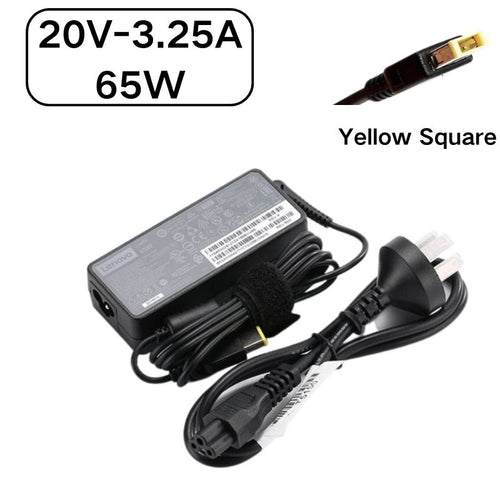 [20V-3.25A/65W][Yellow Square] Original Lenovo Laptop AC Power Supply Adapter Charger