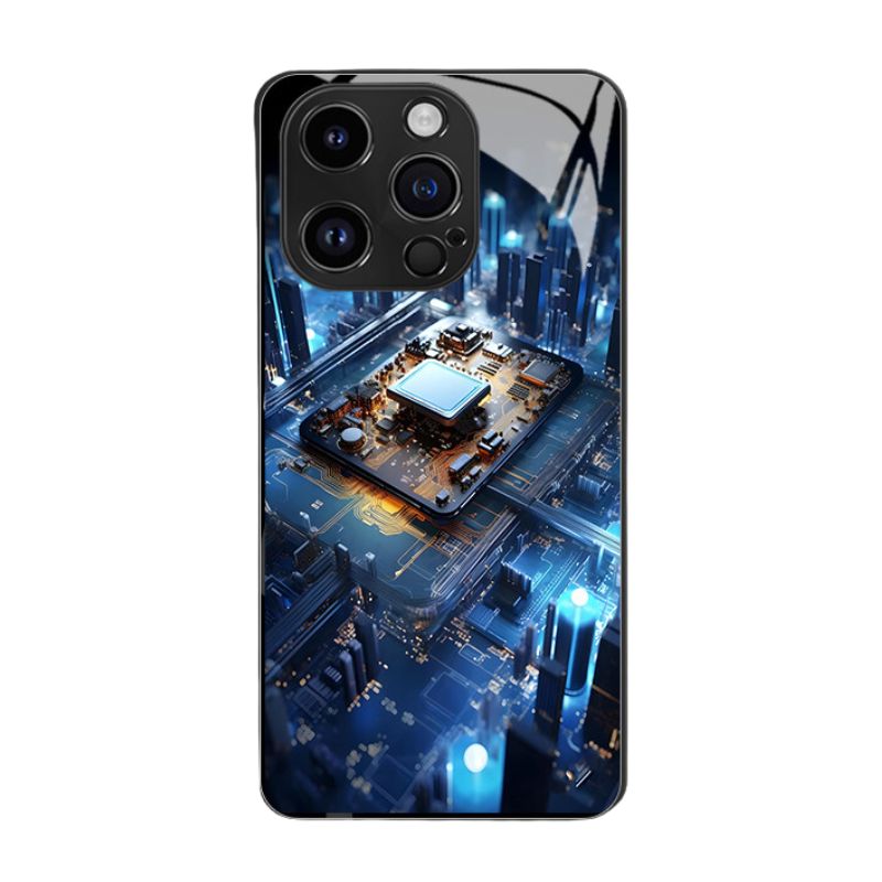 Load image into Gallery viewer, [Tech Series] iPhone 16 Series Transparent Tech Circuit Glass Design Case
