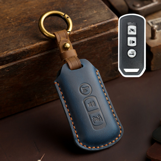 Honda Motorcycle Handcrafted Genuine Leather Car Key Fob Case Cover For PCX 125, PCX 150, PCX 160, ADV 150, ADV160, SH 125i, SH150i, Forza 300, Forza 350