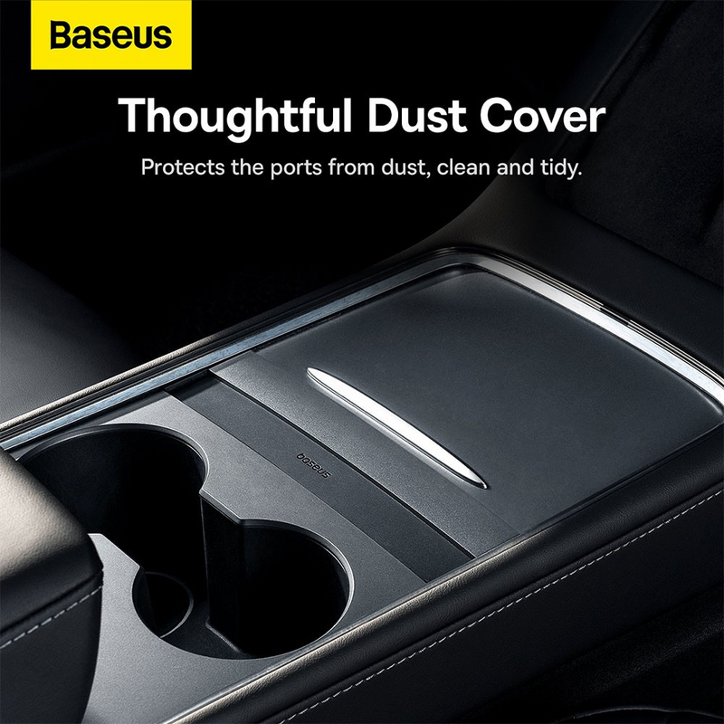 Load image into Gallery viewer, Baseus T-Space Series HUB for Tesla Cars (With a retractable 45W type-C cable) - Cluster Black
